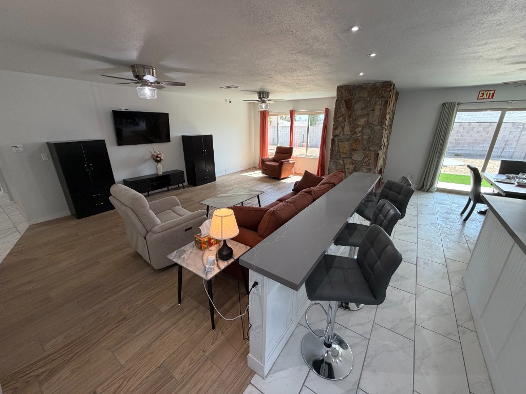 Open living room and common area at Christie's Place in Las Vegas